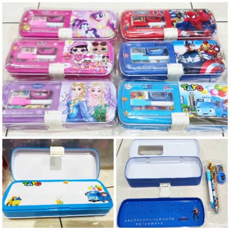 

[COD] TEMPAT PENSIL KALENG SUSUN DENGAN PAPAN TULIS DAN SPIDOL
