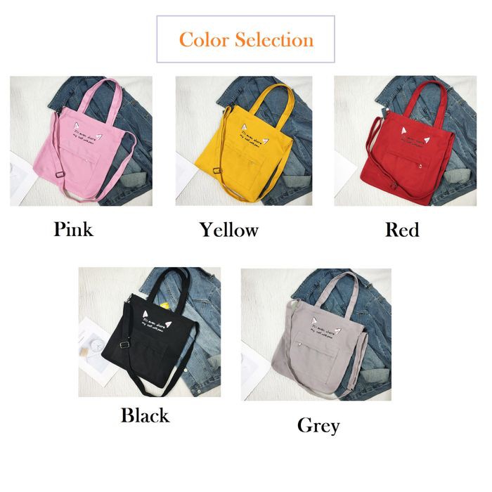 TAS TOTE BAG TOTEBAG SLING HAND BAG SELEMPANG JINJING WANITA CEWEK IMPORT PREMIUM ORI KANVAS GF247