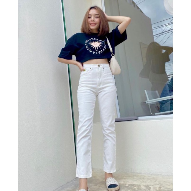 27-34 WHITE BOYFRIEND JEANS / BOYFRIEND JEANS PUTIH / WHITE BIGSIZE JUMBO BOYFRIEND JEANS WANITA