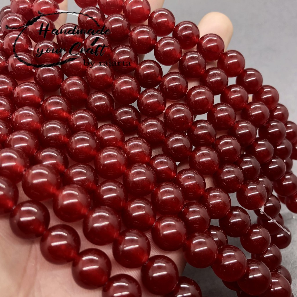 7.7 BIG SALE Dark Red Chalcedony Beads Natural Loose Stone