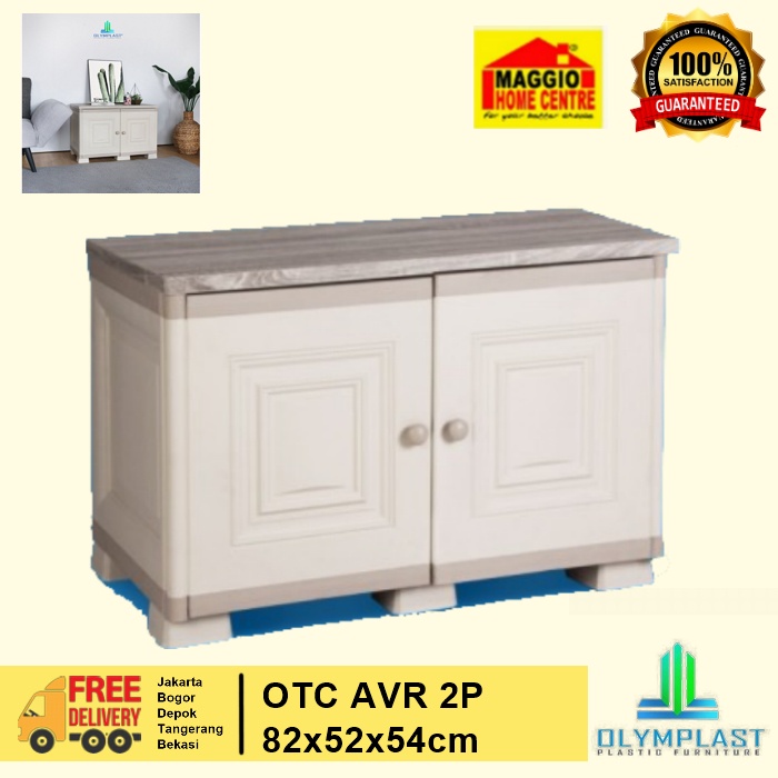 NAKAS PLASTIK 2 PINTU - RAK TV PLASTIK - KABINET PLASTIK - MEJA TV - OTC AVR 2P - OLYMPLAST