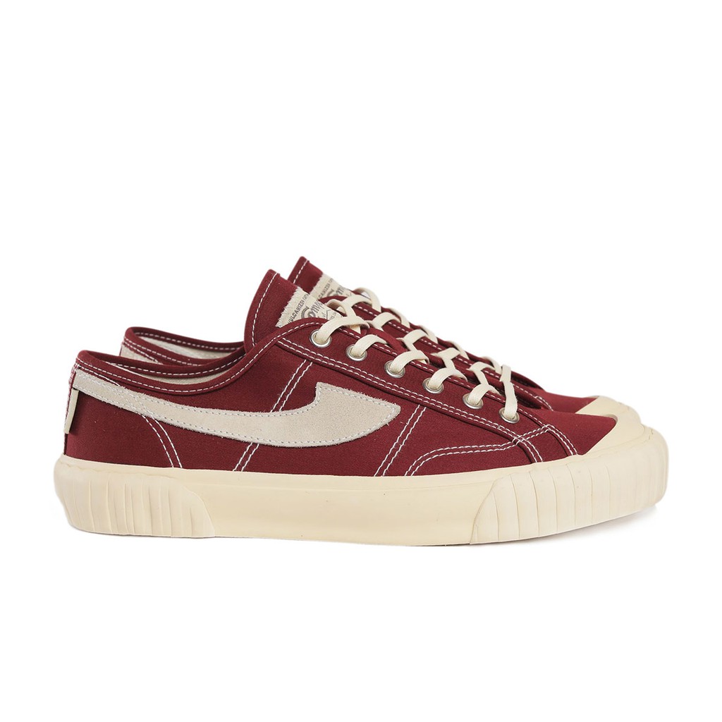 Sepatu Compass Vintage Low Originial Quaranty (Black White/Maroon/Mustard/Green/Grey/Navy)-Maroon