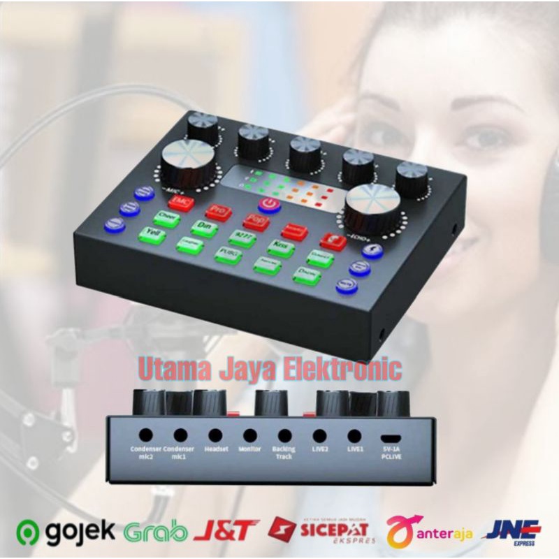 Soundcard TaffSTUDIO Mixer USB External V8S Bluetooth  New Terbaru