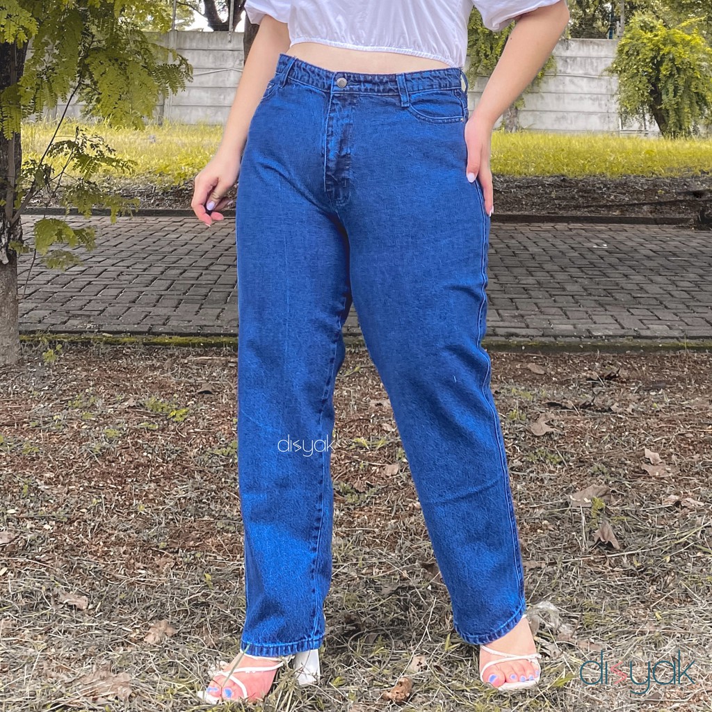 DISYAK - JUMBO  Boyfriend Jeans Non Stretch Dark Blue 521