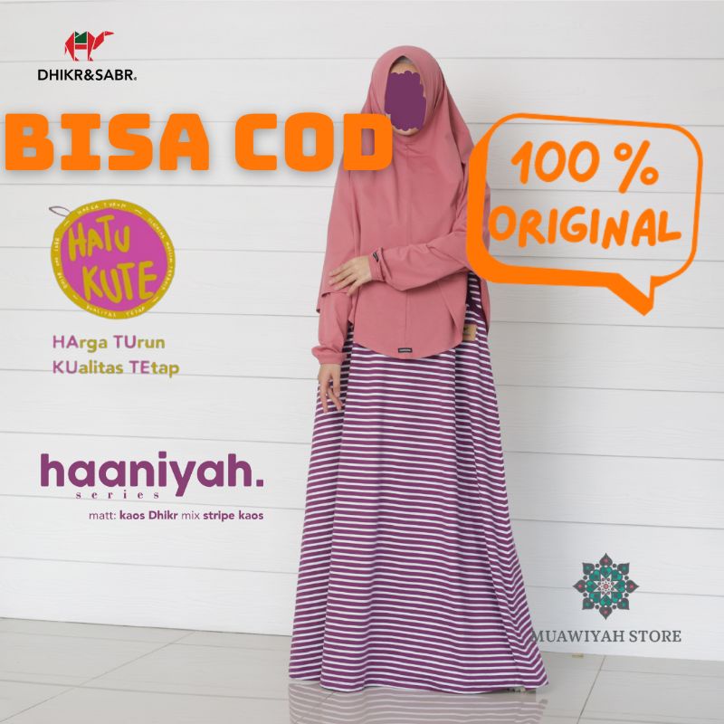 Gamis Kaos Wanita Dhikr And Sabr Haaniyah Pink Rose