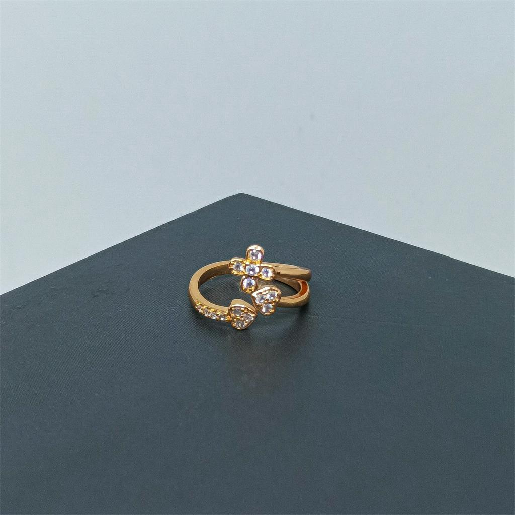 Zircon Cincin Cantik cinta Wanita fashionxuping perhiasan lapis Emas 24k Gold