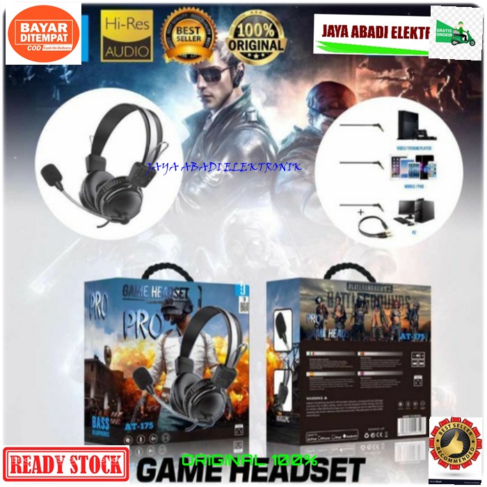 J323 ORIGINAL HEADSET GAME HEADPHONE BANDO YOUTUBER GAMING HANDSFREE HEADPHONES KABEL KOMPUTER PC MI