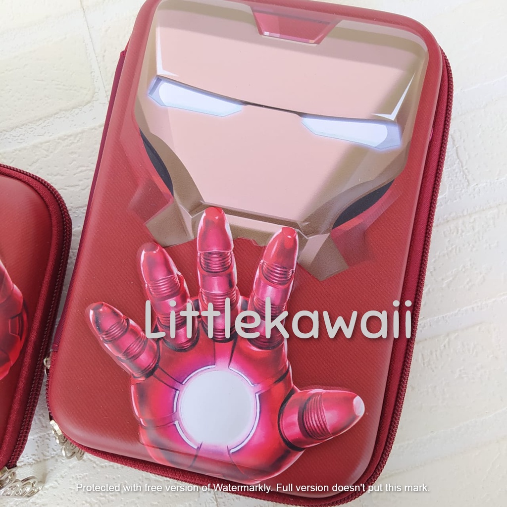 LK/Tempat Kotak Pensil Hardcase Frozen Batman Ironman Spiderman Karakter Fashion Anak Sekolah Import