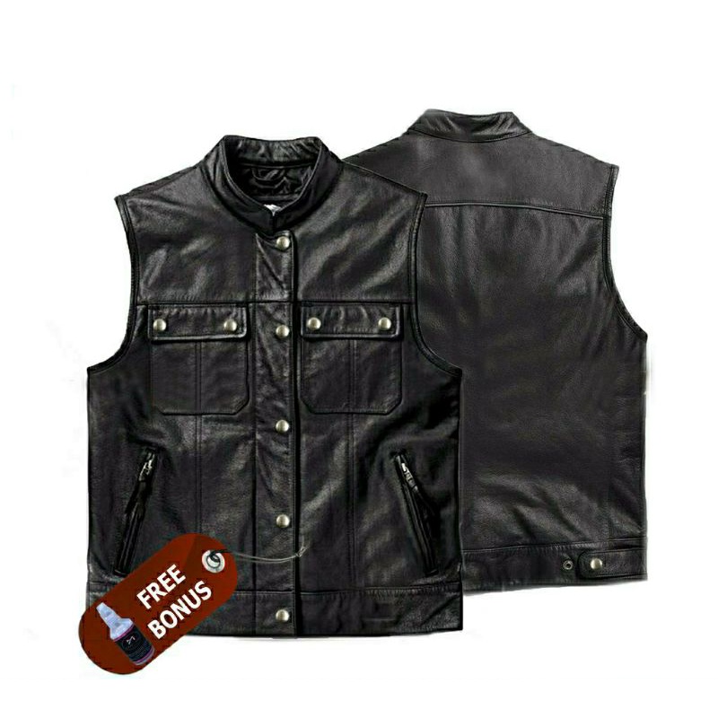 ROMPI KULIT BIKERS VEST KULIT SINTETIS ROMPI KULIT MF.VEST.013