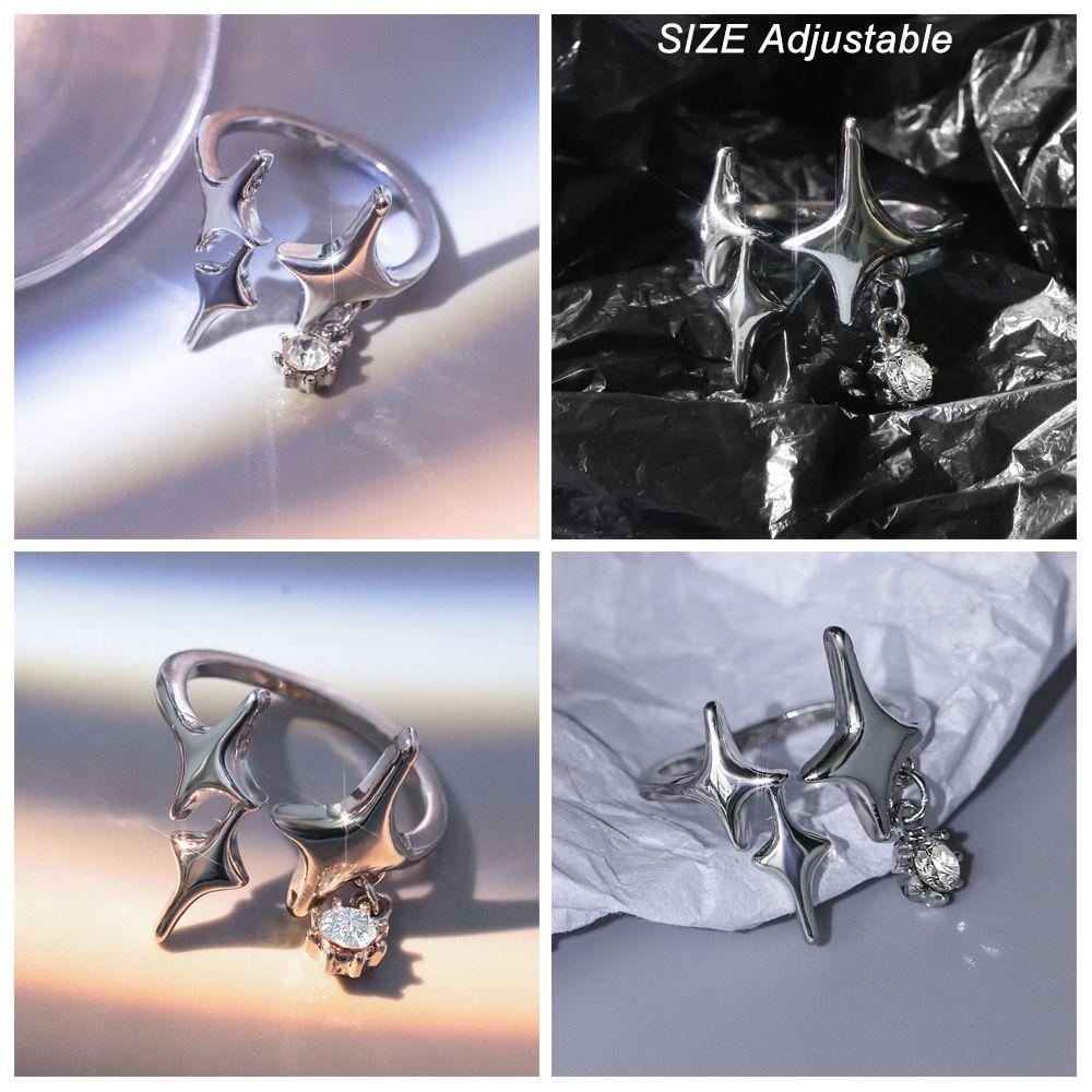 Preva Cincin Punk Warna Silver Punk Asli Alloy Adjustable