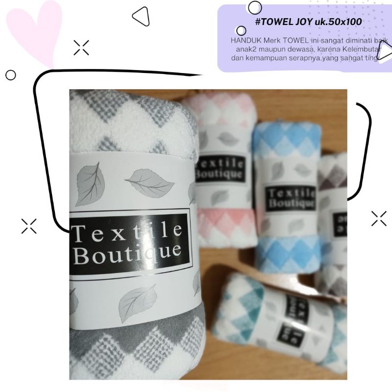 Handuk Mandi TOWEL uk.70x140cm dan 50x100cm XinJuYuan JoyLife Textile BOUTIQUE motif BULU DASI