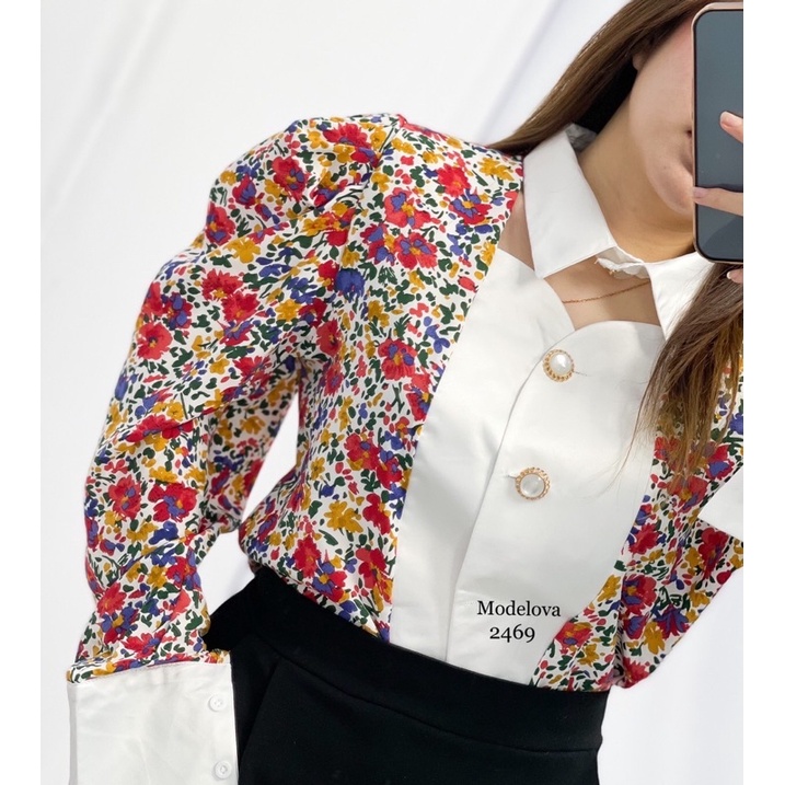 MDLV ~ 2469 Xaviera Blouse Premium Blouse Import Blouse Satin Atasan Import Baju import wanita Fashion Import