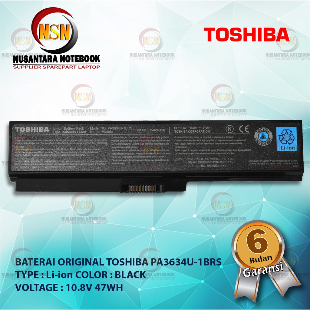 Baterai Original Toshiba 3634 PA3634U-1BRS PA3635U PA3636U PA3638