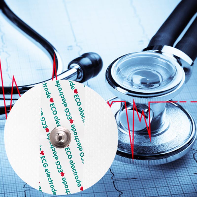 Btsg 50x/Set Bantalan Elektroda Sekali Pakai Elektroda Non-woven Untuk Monitor Jantung EKG EKG