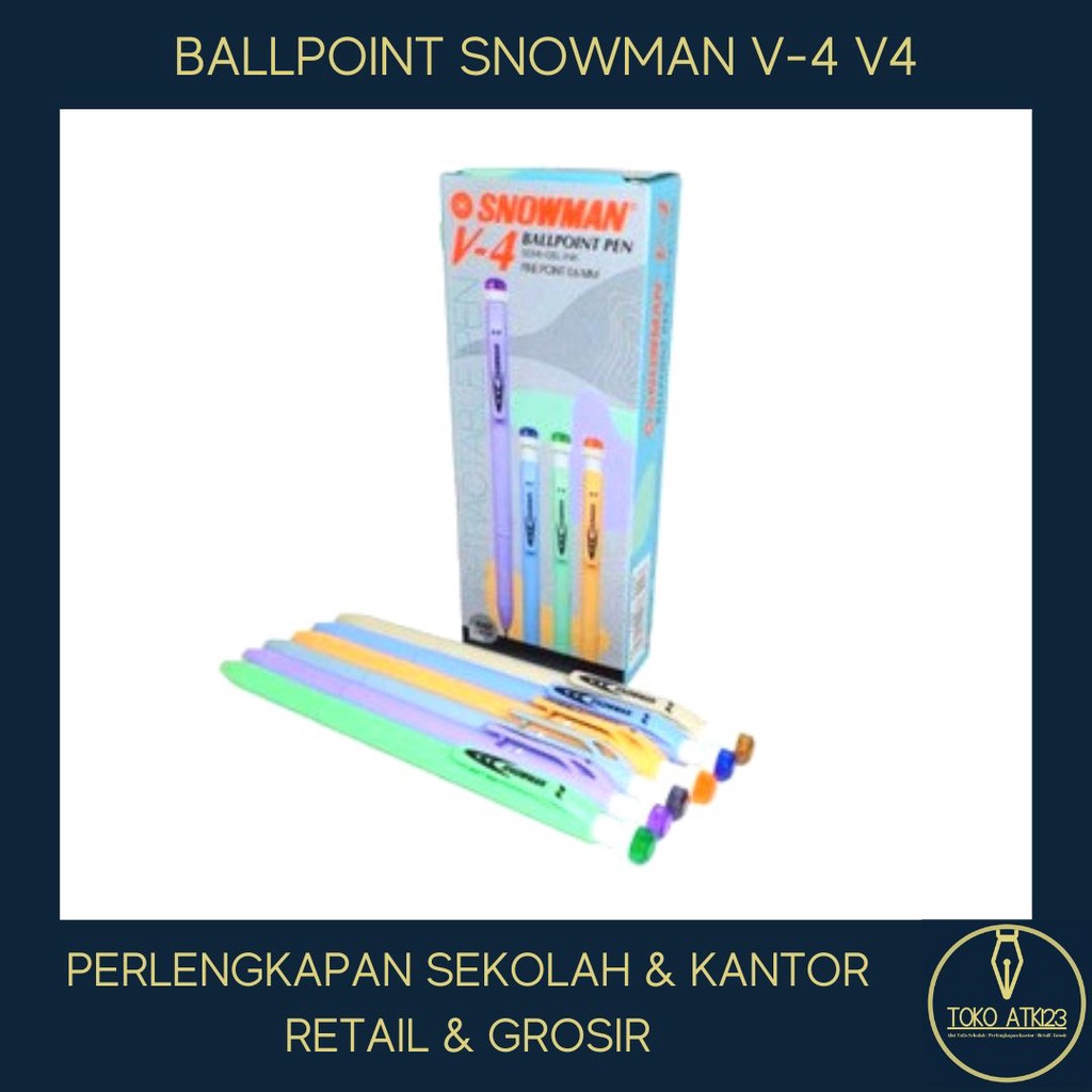 Ballpoint / Bolpen Snowman V4 V-4 Fine Point 0.7