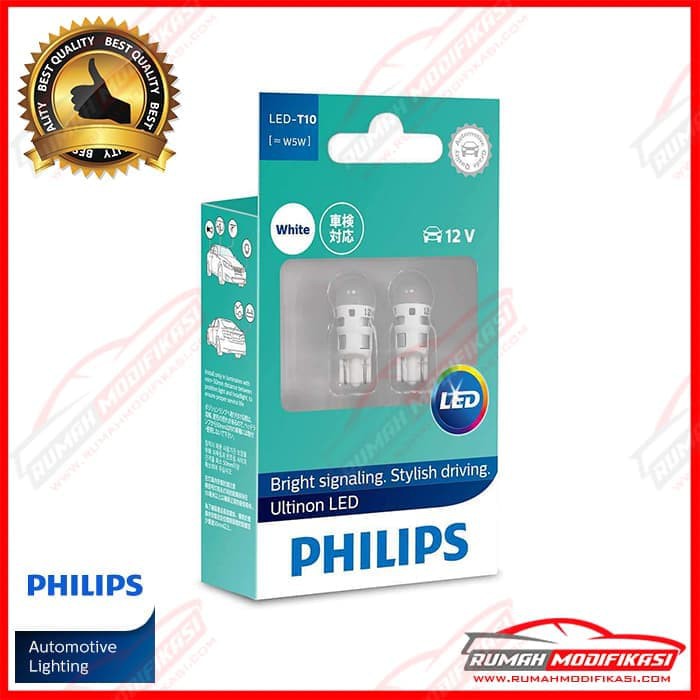PHILIPS ULTINON LED T10 W5W LAMPU SENJA LED WHITE