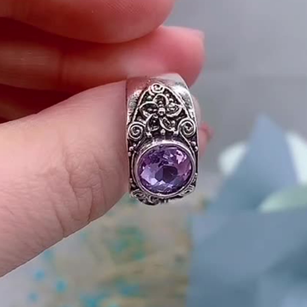 Hu Hu Hu Hu Hu Alat Bantu Pasang Kacamata♡ Cincin Kristal Imitasi Warna Ungu Untuk Unisex