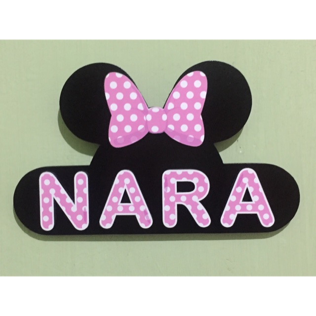 

Papan nama kamar anak / papan nama dekorasi / papan nama minnie mouse / custom papan nama anak