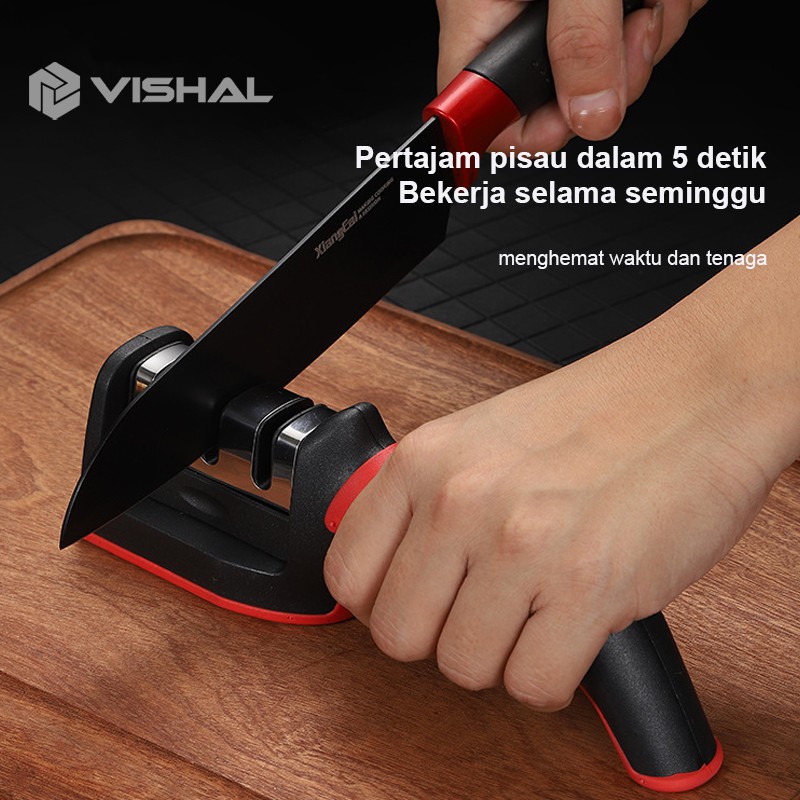 VISHAL Alat Asahan Pengasah Penajam Pisau Gunting Profesional Tajam Dalam 5 detik Knife Sharpening