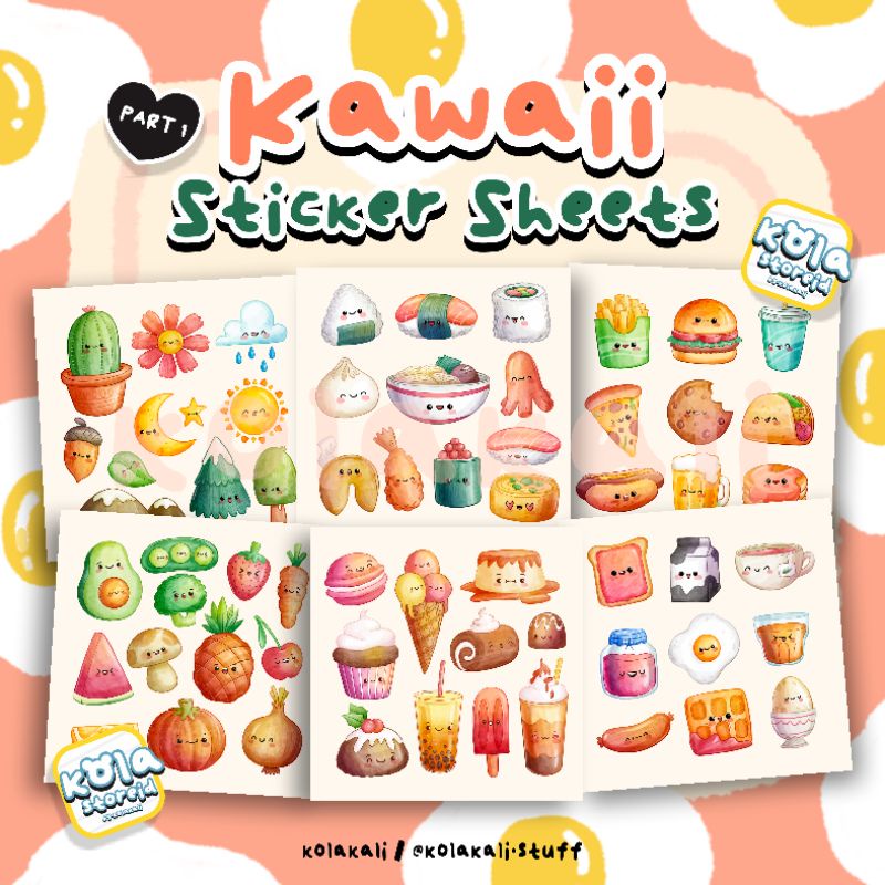 

KAWAII STICKERS SHEETS PART 1 (UNCUT) • KOLAKALI