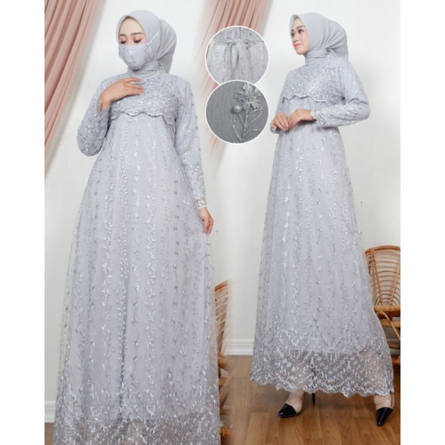 GAMIS PESTA GAMIS RATU KEBAYA MODERN GAMIS BRUKAT TILE ORIGINAL DFS KEBAYA