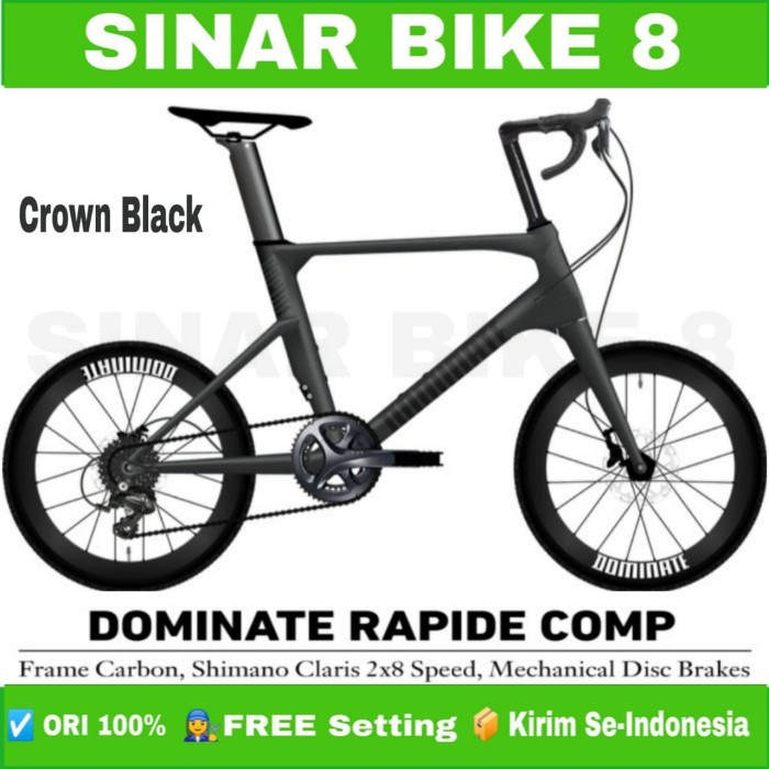 Sepeda Minivelo Ukuran 20 Inch DOMINATE RAPIDE COMP Carbon Shimano Claris 2x8 Speed