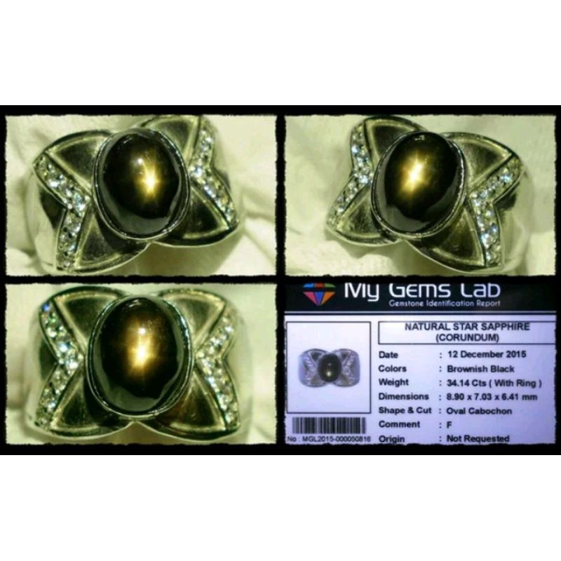 Natural Star Sapphire Corundum - Kresnadana - Bangsing Memo : Mygemslab