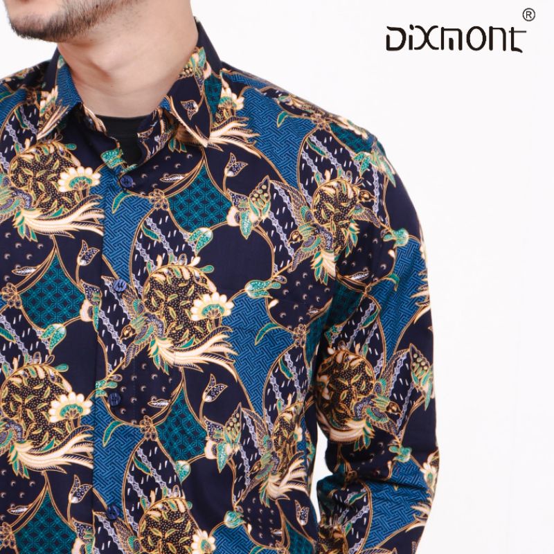 Dixmont Kemeja Pria Batik Panjang Hem BL01421