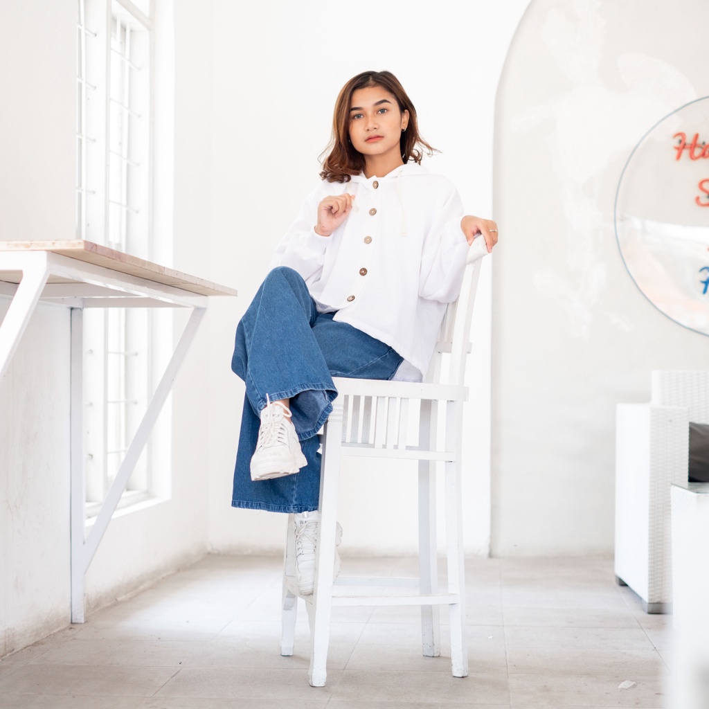 Jaket Sweater Hoodie Women Pakaian wanita Sweater Oversize Outer musim Semi-3