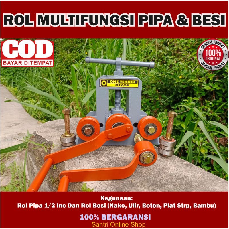 Alat Rol Besi Pipa Manual Penekuk Besi Pipa Ukuran 1/2 Inc dan Benda Padat Ukuran Maksimal 12mm