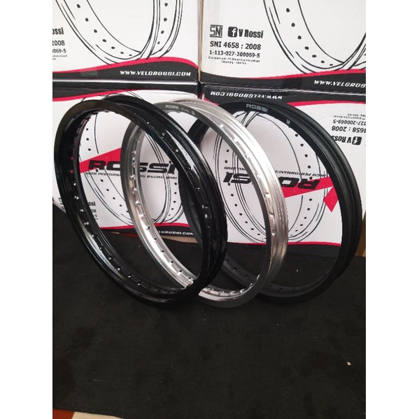 Velg aluminium VRossi WM Ring18,Hole36 Black ,Silver, Black glossy HARGA SATUAN/1RING