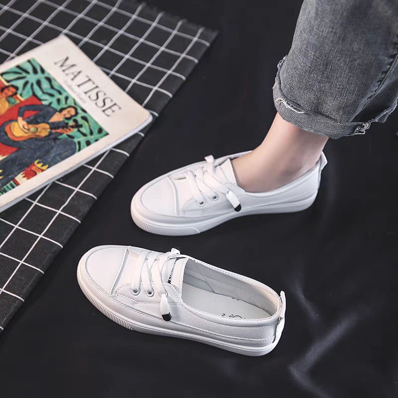 COD SD 3103 Sepatu Sneakers Kanvas Wanita Import casual Sport Putih Tali-8