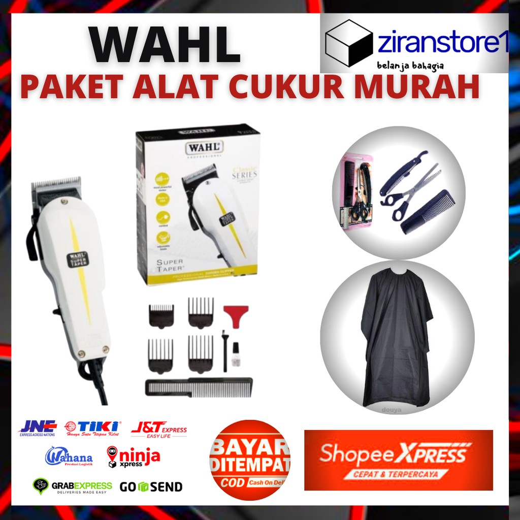 WAHL/ HAIR CLIPPER PROFESIONAL WHAL SUPER TAPER ALAT Mesin Cukur RAMBUT WAHLL + HAPPY KING