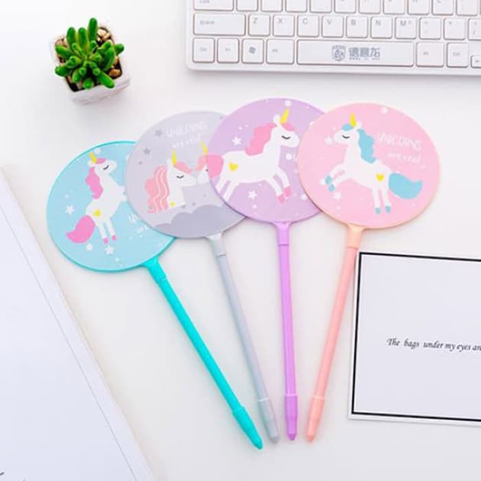 

LMX pen gel kipas unicorn fan gel ballpoint spe055 pink