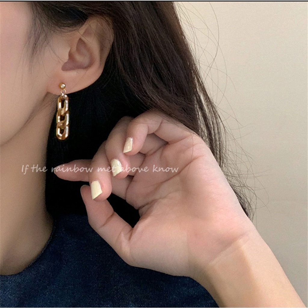 Anting Stud Wanita Fashion Korea Gold Chain 541