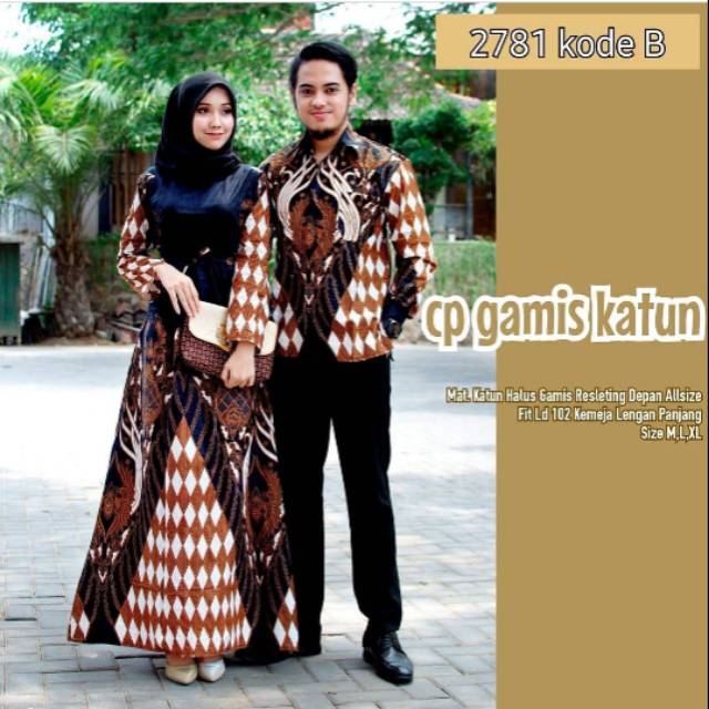 Baju batik couple gamis modern anak muda ootd trendy