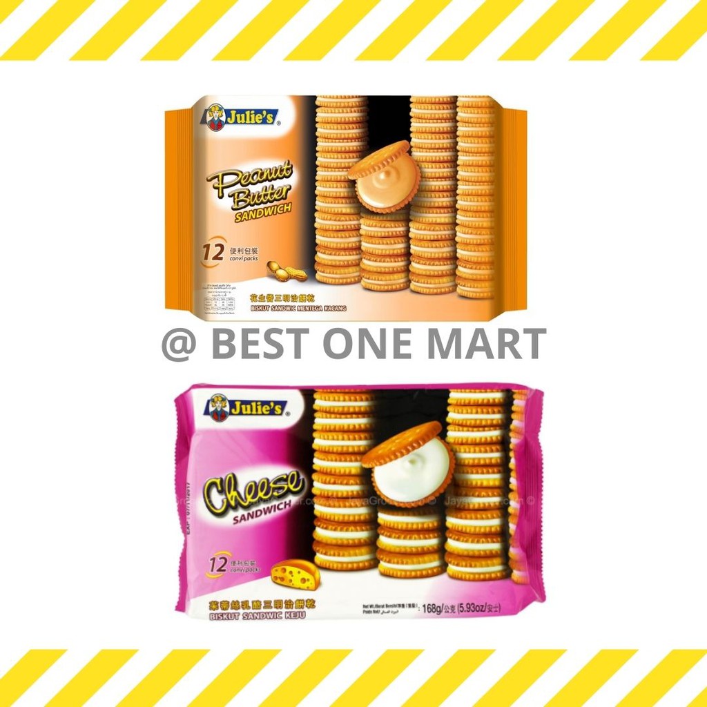 

Julie's / Biskuit Julies Cream Sandwich / Julies Cheese Sandwich / Julies Peanut Butter Sandwich