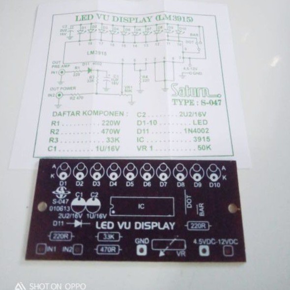 PCB LED VU Display LM 3915 S-047