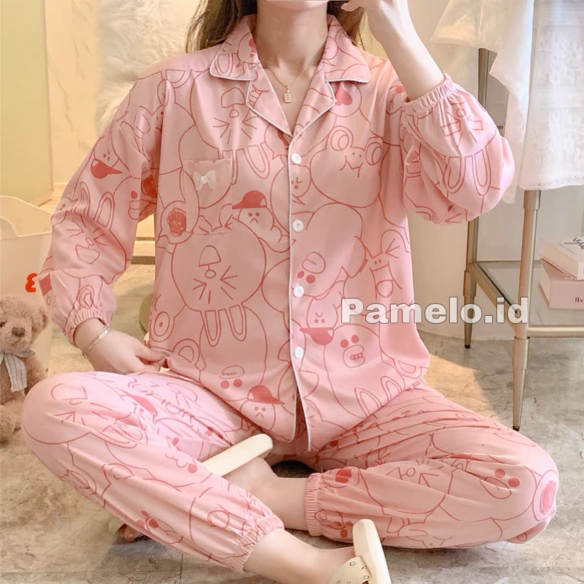 Pamelo.id PPJ Piyama Jumbo  / Set Joger import / Baju Tidur Joger / Baju Tidur Import Jogger / Baju Tidur murah / Stelan Baju Tidur murah / Stelan PP joger