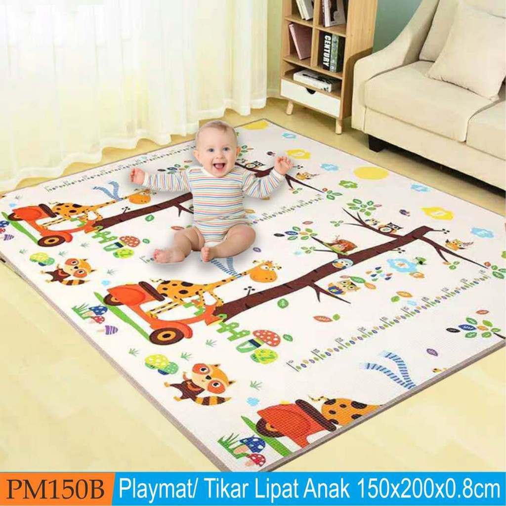 TERMURAH Playmat Import Matras Anak Aman Buat Bayi Motif Bulak Balik Tidak Dapet Tas BISA COD