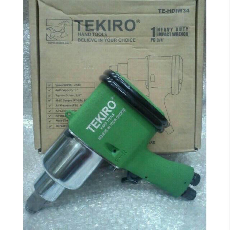 Alat impact buka pasang baut tenaga angin TEKIRO air impact 3/4&quot; Dr