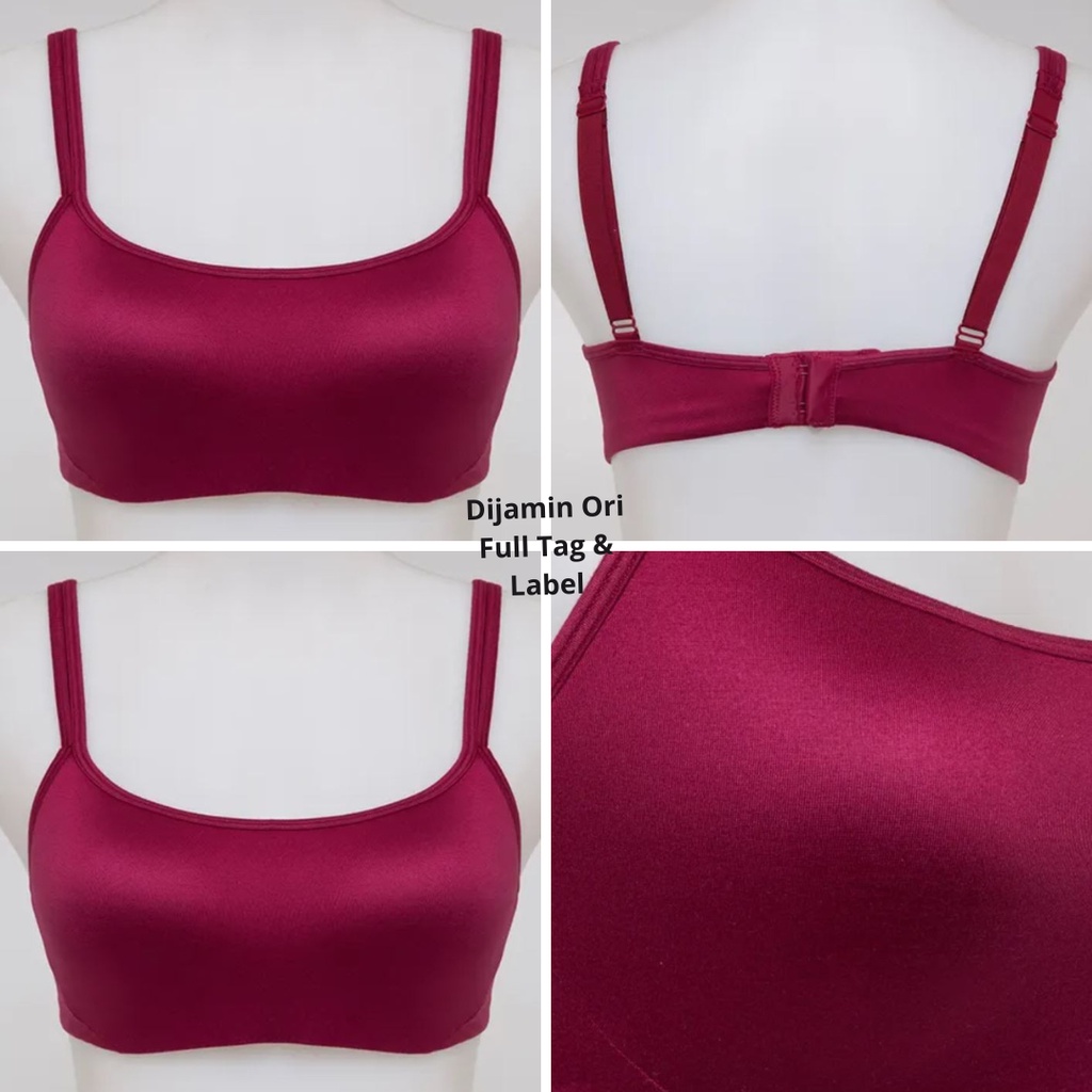DISKON Bra White Berry No Wire Micro Wide Triangle Bra By Matahari Mall