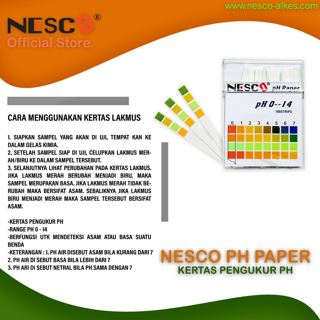 Nesco PH Paper / Kertas Pengukur PH, (100pcs/box), FM, Best Seller