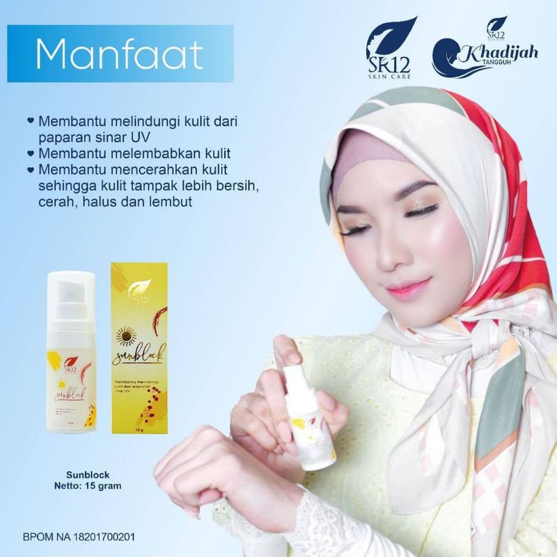 SR12 SUNBLOCK SPF 30++ PELINDUNG MATAHARI TABIR SURYA SUNSCREEN BPOM PELEMBAB WAJAH