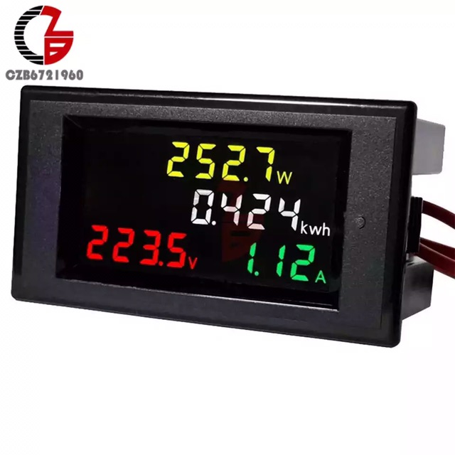 Voltmeter 100A AC 200-450V LED Pengukur Tegangan Volt Amper AC Power Current Detektor Monitor