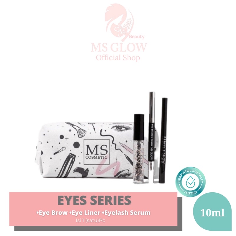 MS GLOW Eyes Series Ms Cosmetic Eye Brow, Eye Liner dan Eyelash Serum
