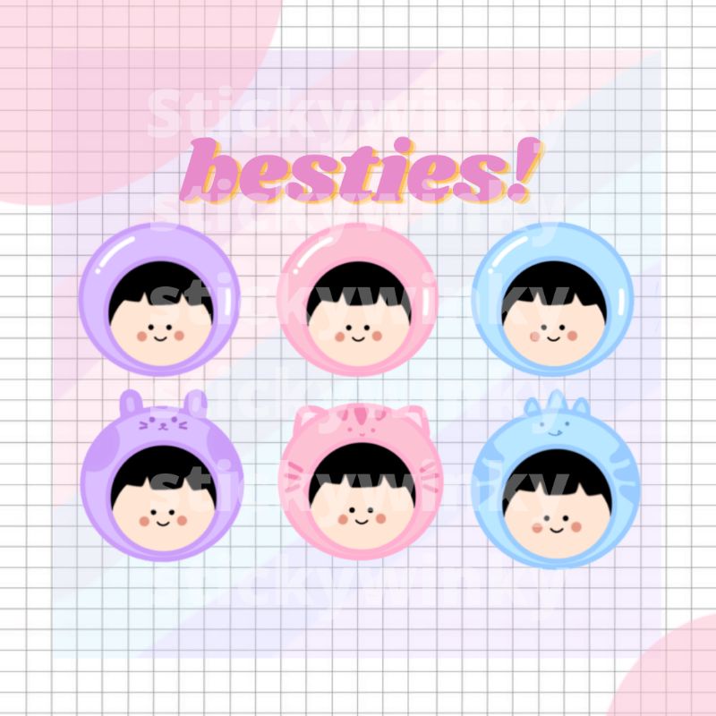 

[ggupii.co] 6 pcs besties sticker set