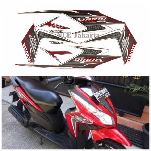 STIKER STRIPING VARIO TECHNO 110 MERAH