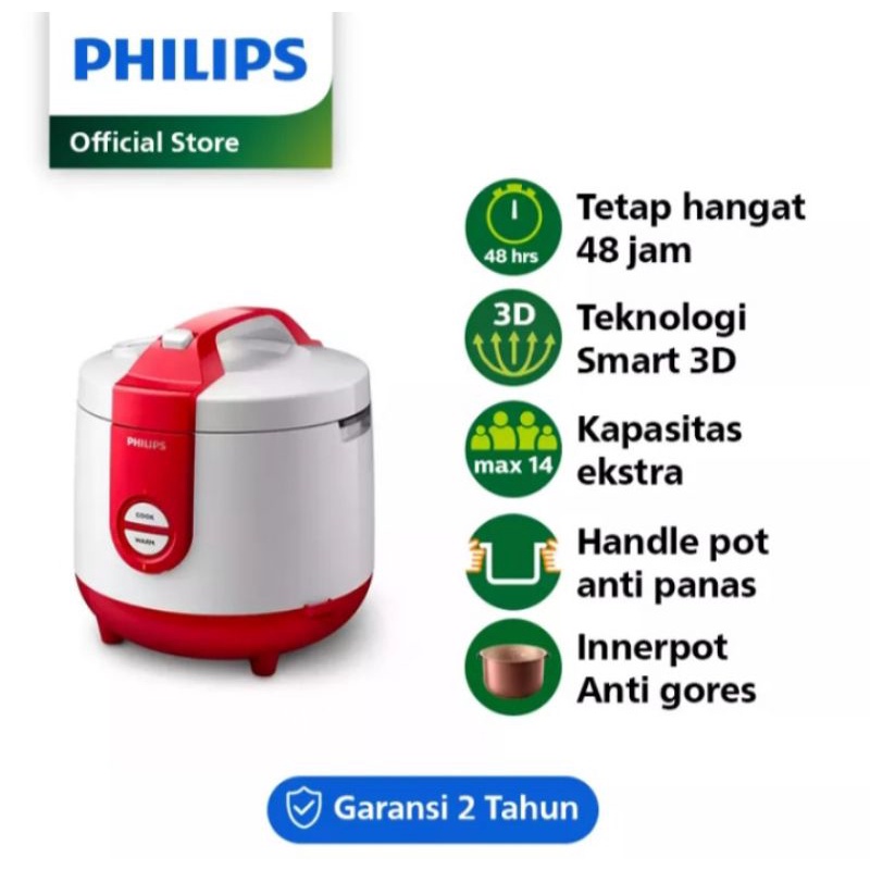Jual rice cooker philips HD3119 2L baru, segel, garansi resmi