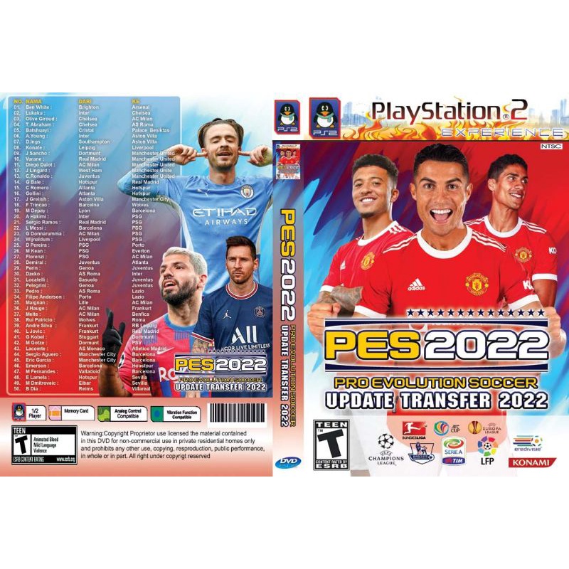 KASET PS2 GAME BOLA TERBARU PES2022 FULL UPDATE TRANSFER - KASET CD GAME PS 2 PLAYSTATION 2 TERBARU 